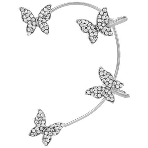 Orecchini Ear Cuff Con Farfalle 1 Paio Silver - Foto 7