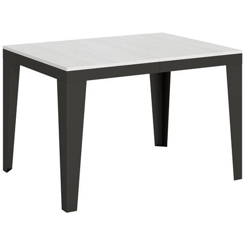 Tavolo Allungabile 90x120/224 Cm Flame Evolution Telaio Antracite - Bianco Frassino - Foto 5