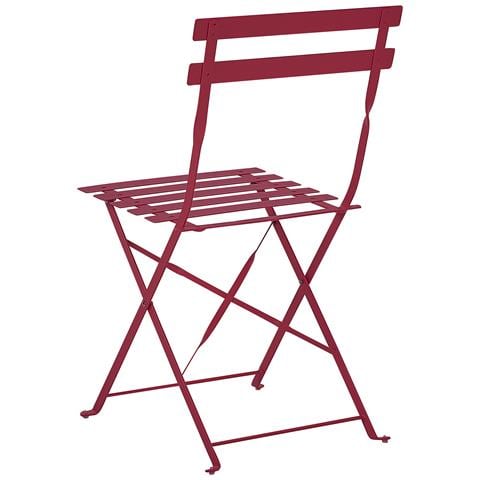 Set Bistrot Pieghevole Fiori Metallo Bordeaux - Foto 2