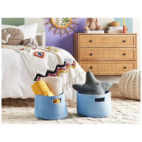 Set Di 2 Cestini Chiniot Cotone Azzurro - Foto 1