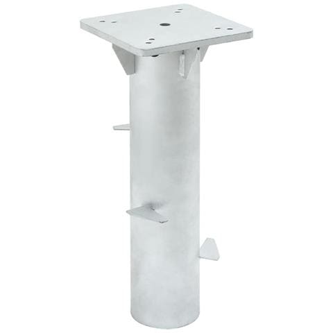 Base Per Ombrellone Interrata Argento 16x16x39,5 Cm Acciaio - Foto 1