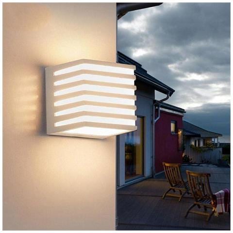 Applique Led Luce Calda Lampada A Parete 10w Interno Esterno Faretto Cubo Bianco - Foto 1