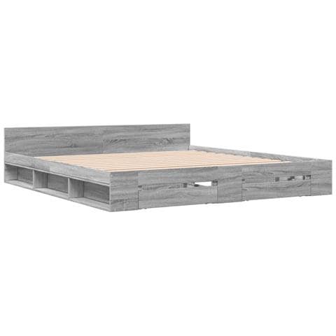 Giroletto Cassetti Grigio Sonoma 200x200 Cm Legno Multistrato - Foto 3