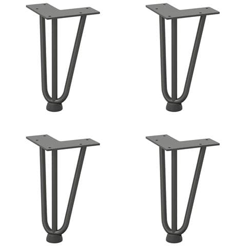 Gambe Tavolo A Forcina 4 Pz Antracite 20 Cm Acciaio Massiccio - Foto 2
