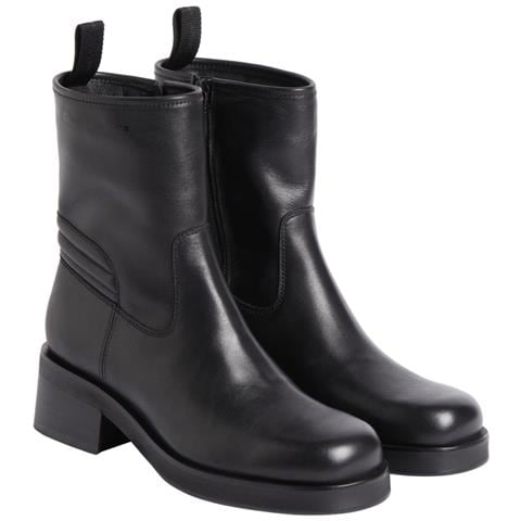 Biker Boot Stivaletti Pelle Scarpe Donna Nero Eu 40, Yw0yw01330 0gt - Foto 2