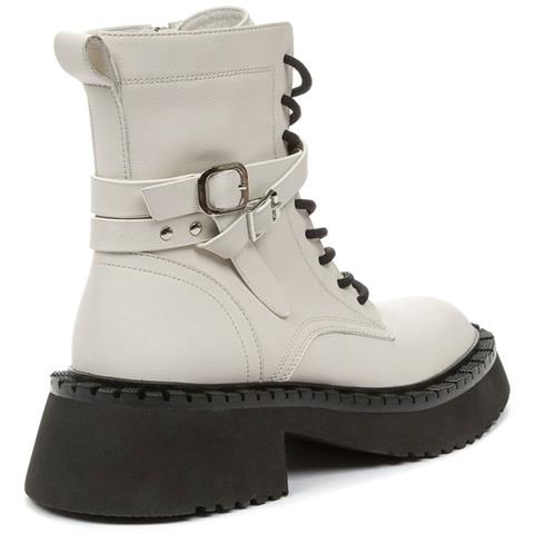 White Casual Closed Booties Stivaletti Pelle Scarpe Donna Bianco Eu 36, 848224/07-03 - Foto 3