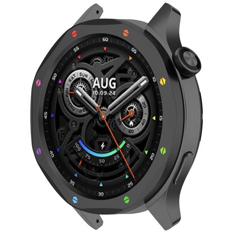 Anello Color Arcobaleno Nero Per Xiaomi Mi Watch S4/s3 - Acciaio Inossidabile Con Protezione Per Lo Schermo In Vetro Temperato - Foto 1