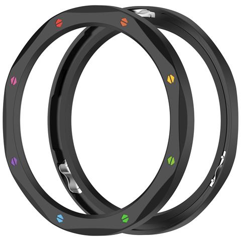Anello Color Arcobaleno Nero Per Xiaomi Mi Watch S4/s3 - Acciaio Inossidabile Con Protezione Per Lo Schermo In Vetro Temperato - Foto 3
