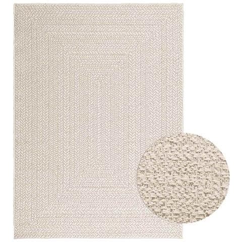 Tappeto Zizur Crema 120x170 Cm Aspetto Iuta Interni Ed Esterni - Foto 1