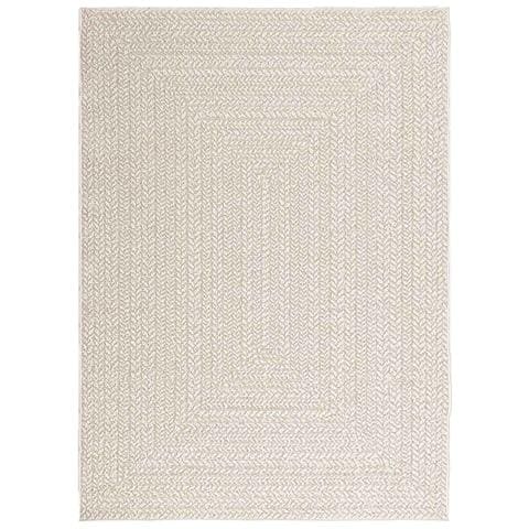 Tappeto Zizur Crema 120x170 Cm Aspetto Iuta Interni Ed Esterni - Foto 3