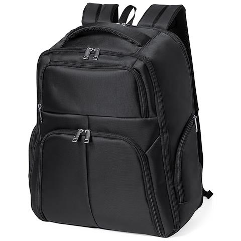 Zaino Con Tasca Imbottita Per Laptop E Tablet. Nylon 600d Alta Resistenza 35x45x19 Cm. Colore Nero - Foto 1