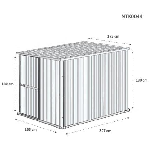 Casetta Giardino Lamiera Box In Acciaio Zincato 175x307cm X H1.82m - 95kg - 5,4mq - Verde - Foto 10