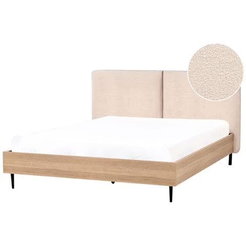 Letto Bouclé Limanton 160 X 200 Cm Beige - Foto 2