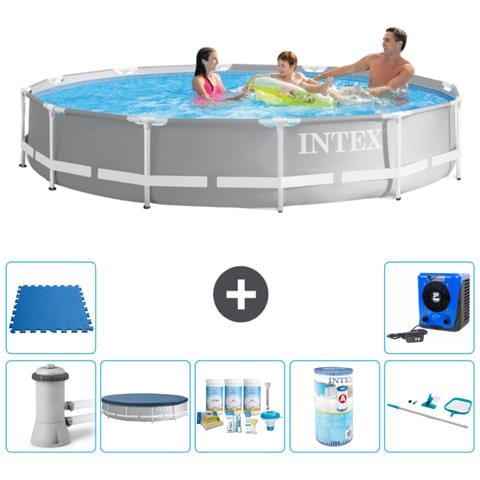 Piscina Fuori Terra - In Giro - 366x76 Cm - Grigio - Include Accessori Coordinati A2153 - Foto 1