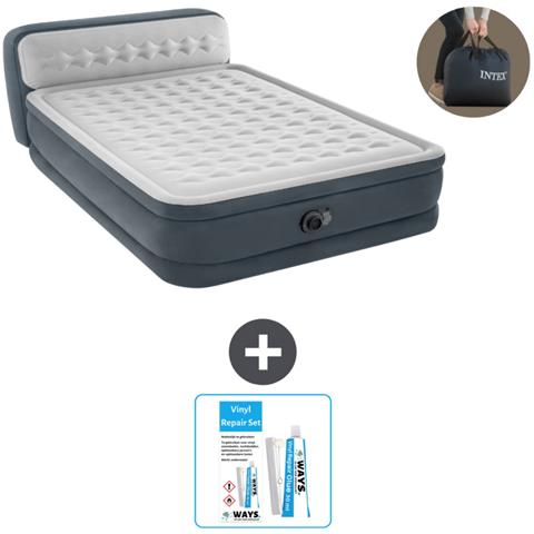 Set Materassino Gonfiabile - 236x152x86 Cm - Grigio - Include Accessori Coordinati Cb21 - Foto 1