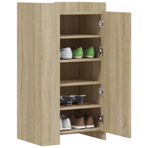 Lusso Casadino -  Scarpiera Rovere Sonoma 52x37,5x100 Cm In Legno Multistrato - Foto 2