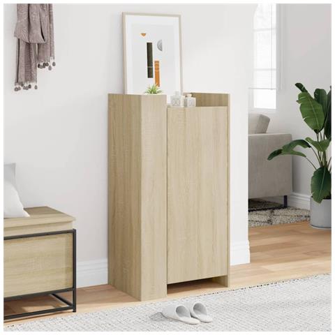 Lusso Casadino -  Scarpiera Rovere Sonoma 52x37,5x100 Cm In Legno Multistrato - Foto 8