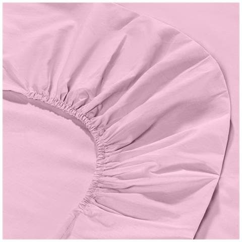 Completo Lenzuola In Cotone Colore Rosa Misura Matrimoniale - Foto 5