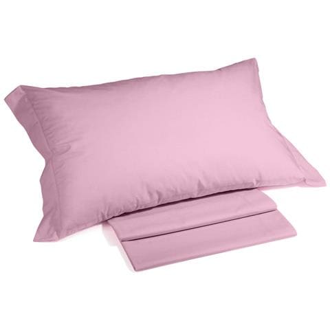 Completo Lenzuola In Cotone Colore Rosa Misura Matrimoniale - Foto 1