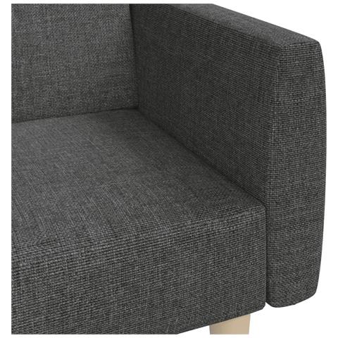 Divano Letto a 2 Posti Grigio Scuro in Tessuto - Foto 9