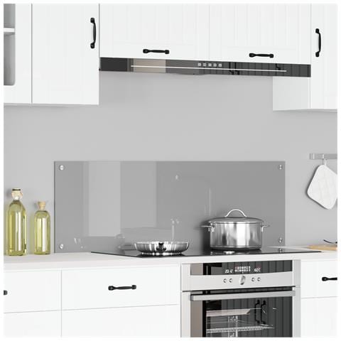 Schienale Cucina Grigio Chiaro 120x40x0,6 cm Vetro Temperato - Foto 2