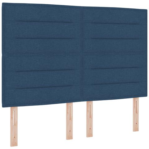 Testiera design a righe Blu 160 cm Tessuto - Foto 1