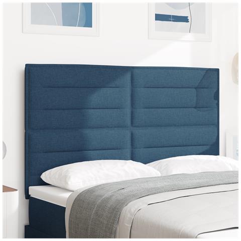 Testiera design a righe Blu 160 cm Tessuto - Foto 2