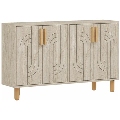 Rody Credenza 4 Ante Con Effetto Travertino Rigato 120x73cm - Foto 2
