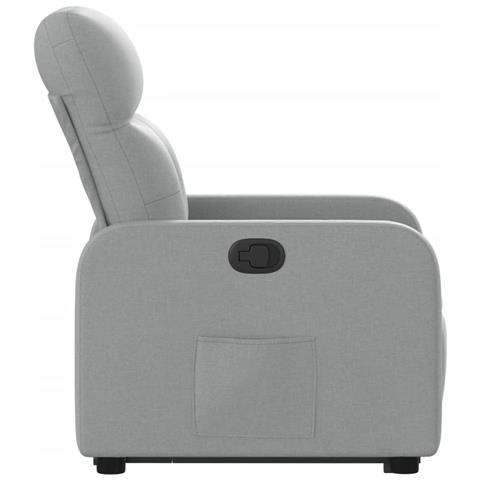 Poltrona Alzapersona Reclinabile Grigio Chiaro in Tessuto - Foto 9