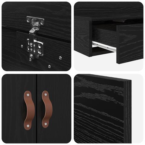 Struttura letto contenitore Nero Rovere 200x200 cm - Foto 9