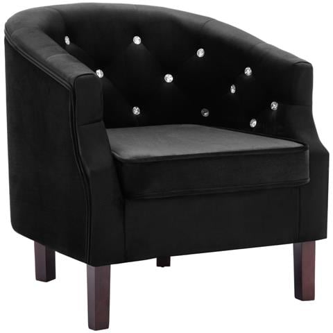 Lusso Casadino -  Poltrona Nera In Velluto - Foto 1