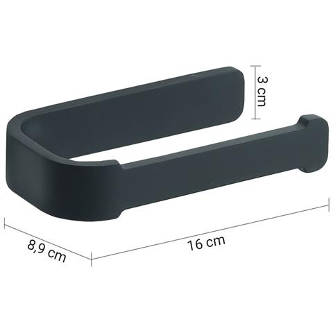 Portarotolo Da Muro In Ottone, Acciaio Inox E Cromall 3224 Serie Outline Nero Opaco - Foto 2