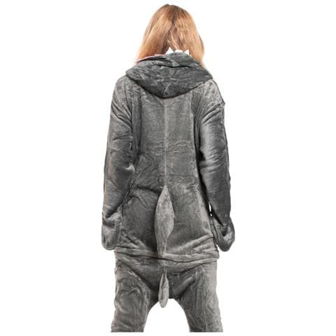 Pigiama Da Donna Tuta Kigurumi Costume Onesie Squalo Grigio 155-165 Cm M - Foto 6
