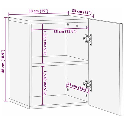 Armadio sottolavello con porta Marrone e Nero 38 x 33.5 x 48 cm - Foto 9