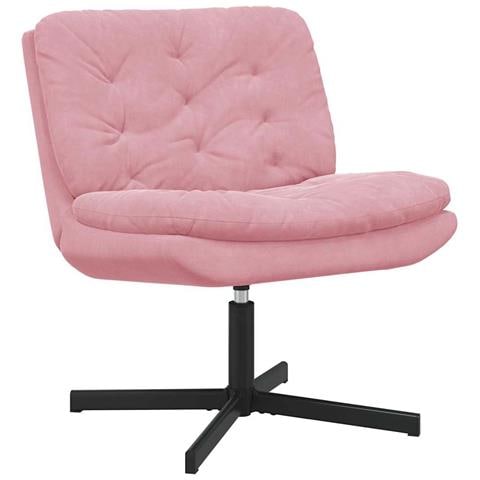Poltrona Relax con Base Girevole Rosa 63 x 75 x 76 cm Velluto - Foto 1