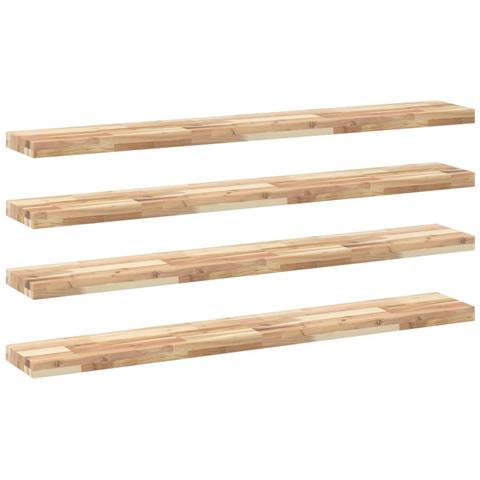 Mensole da Parete 4 pz 120x20x4 cm Legno Acacia Non Trattato - Foto 1