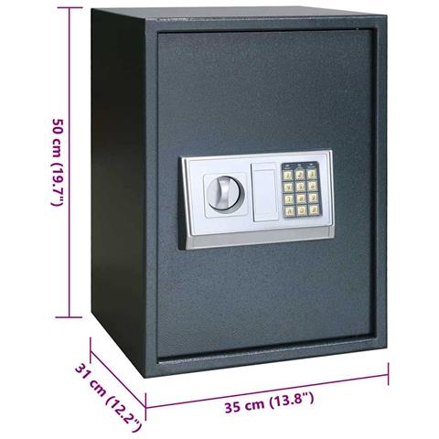 Cassetta di sicurezza digitale Grigio scuro 35 x 31 x 50 cm - Foto 8