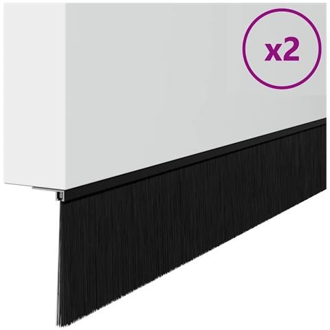 Spazzole per porte autoadesive 2 pcs Nero 100 cm - Foto 1