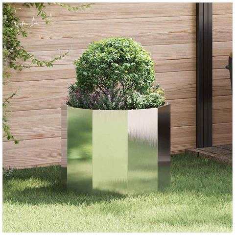 Fioriera Argento 60 x 60 x 50 cm Acciaio inossidabile - Foto 2