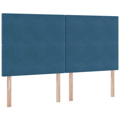 Letto con contenitore e LED Blu Scuro 160 x 200 cm Velluto - Foto 9