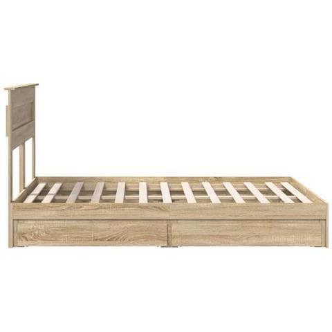 Letto con Contenitore con testiera Rovere Sonoma 160 x 200 cm - Foto 9