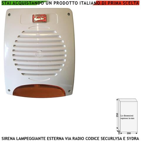 Sirena Wireless Frequenza 433 Mhz Bidirezionale Lampeggiante Led Esterna Anticollisione Anti Jamming Codici Antifurto - Foto 1