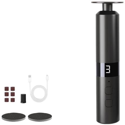 Lima Elettrica Ricaricabile Per La Rimozione Dei Calli Dai Piedi Con 10 Testine Di Levigatura - 1800 Mah Black - Foto 1