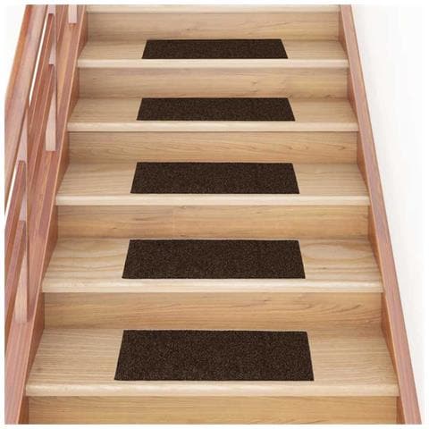 Tappetini per scale autoadesivi 30 pz 60x25 cm marrone rettangolari - Foto 2