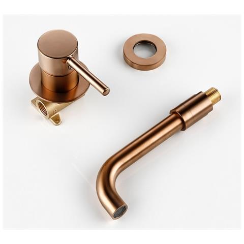 Rubinetto per lavabo da bagno, Blackswan, tipo M209, modello oro rosa, misura 20 cm - Foto 2