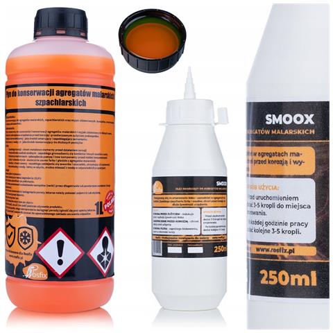 Set Di Manutenzione Per Aggregati Di Verniciatura - Olio Lubrificante Smoox 0,25l + Liquido 3in1 1l | Compatibile Con Graco, Wagner, | Protezione E Durata - Foto 1