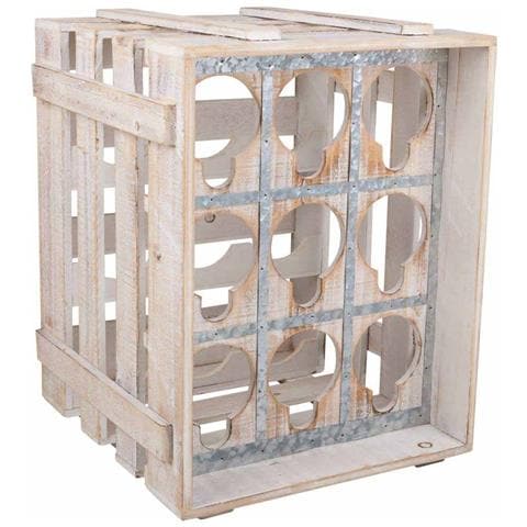 Cassetto Portabottiglie In Legno Marrone 33x32x43h - Foto 1