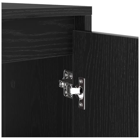 Mobiletto per lavatrice con porta Rovere Nero 87 x 60 x 89 cm - Foto 9