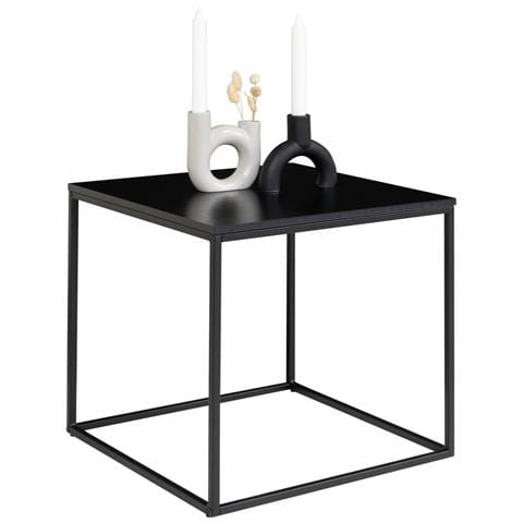 Tavolino D'appoggio Vita In Nero Con Struttura In Acciaio, 45×45×45 Cm - Foto 1