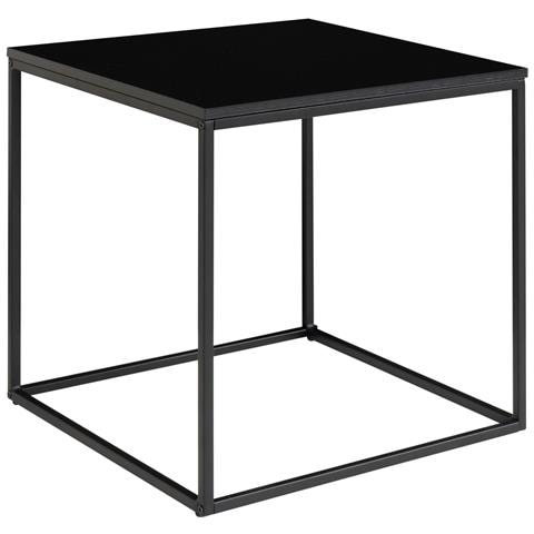 Tavolino D'appoggio Vita In Nero Con Struttura In Acciaio, 45×45×45 Cm - Foto 2